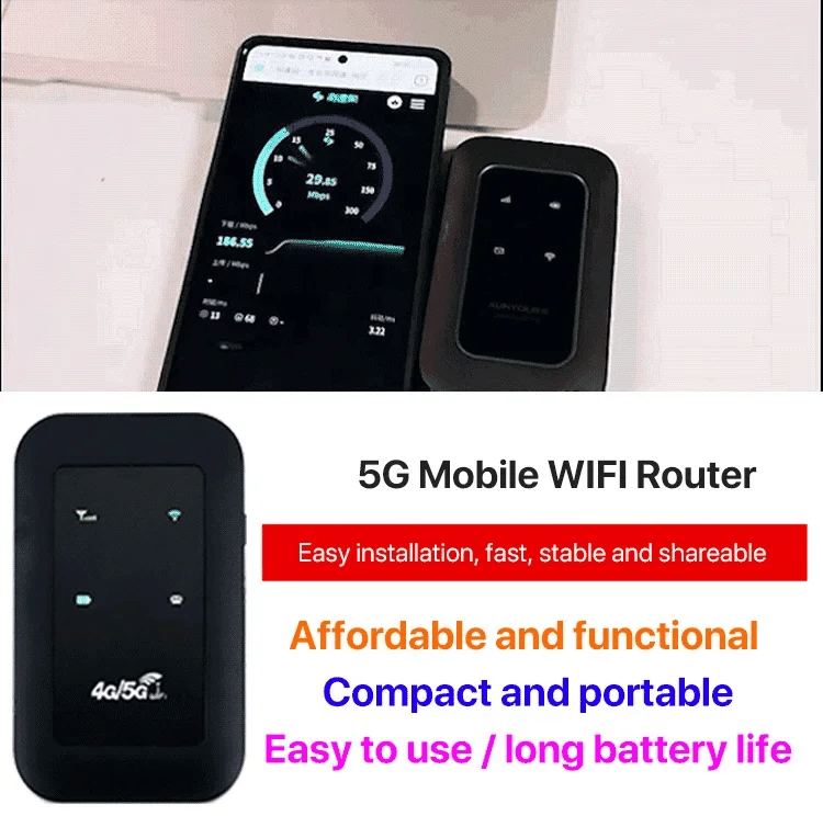Bærbar 5G WiFi-router Kompakt 6