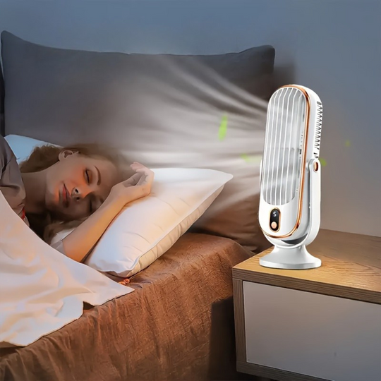 Bærbar Ventilator Dobbelt Motor 720° Rotation Kompakt Design 0