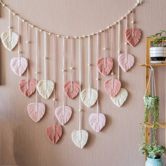 Boho Macrame Leaves Garland til Indretning 2