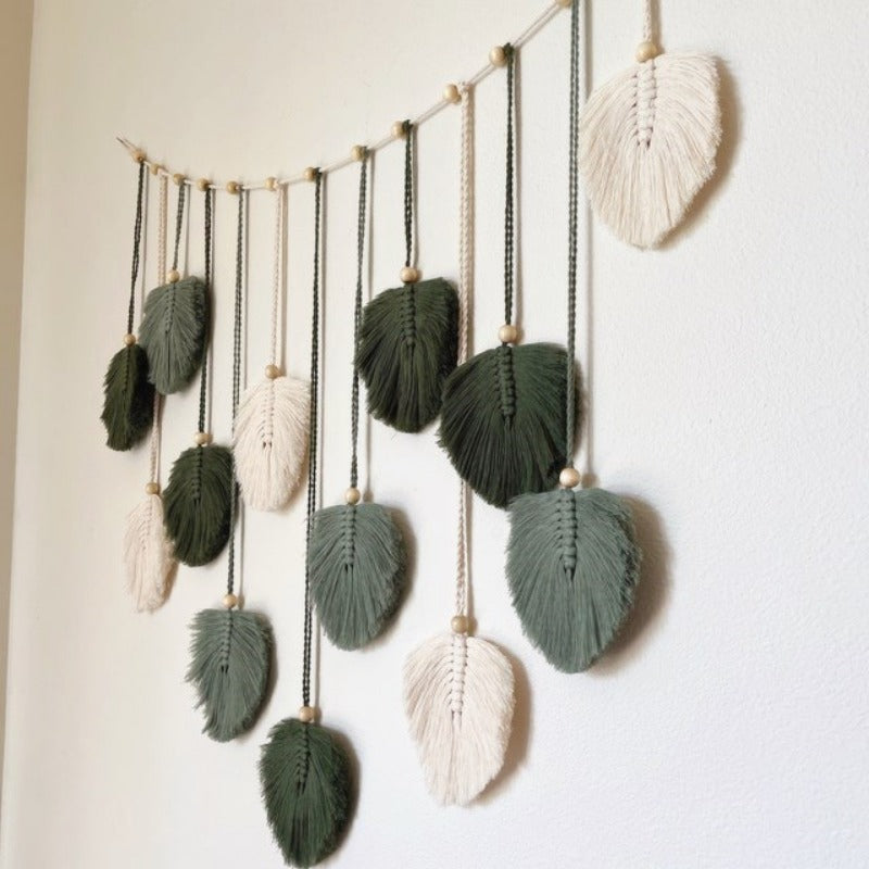 Boho Macrame Leaves Garland til Indretning 4