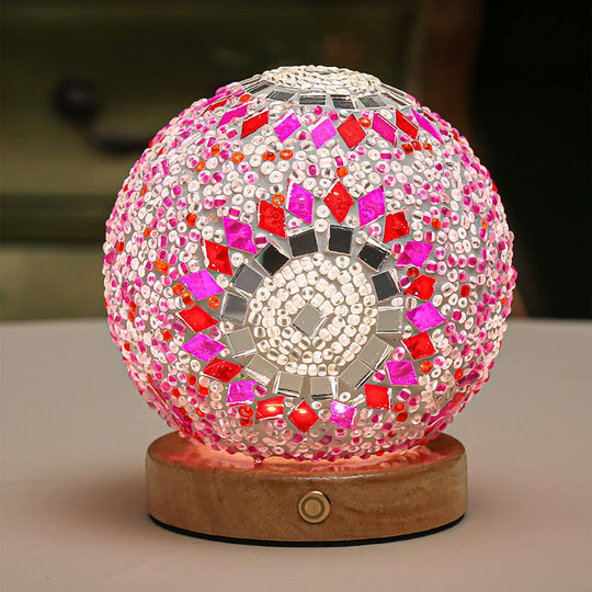 Boho Mosaik Glas Natlampe 2