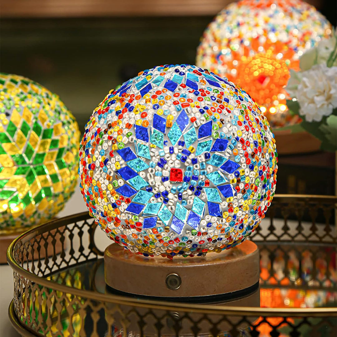 Boho Mosaik Glas Natlampe 3