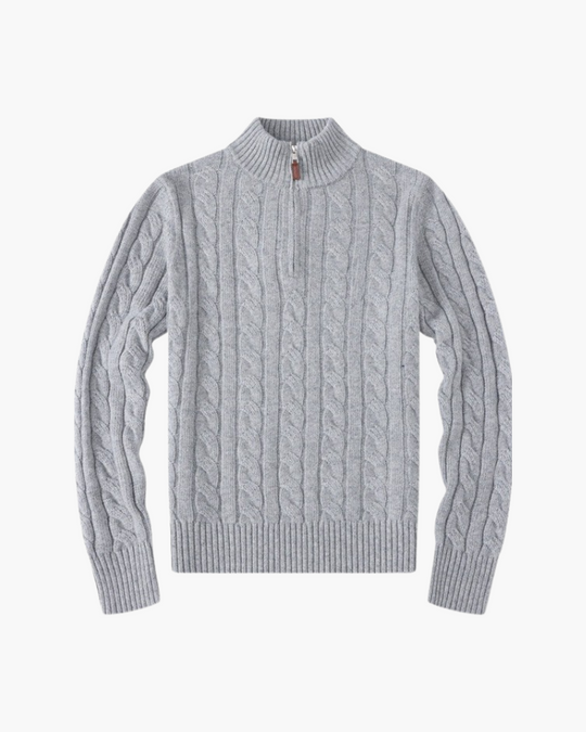 Cardigan Til Herre Zip-Up I Blødt Bomuld Med Høj Krave 0