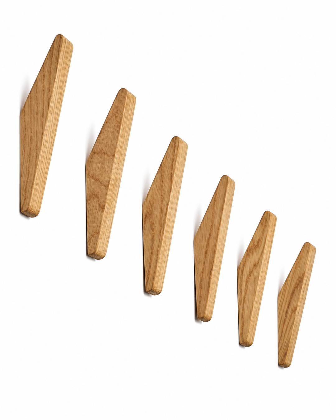 Sæt med 6 Trævægkroge Minimalistisk Design til Indretning
