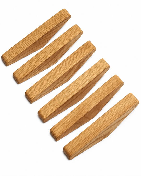 Sæt med 6 Trævægkroge Minimalistisk Design til Indretning