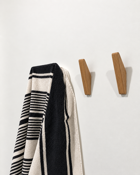 Sæt med 6 Trævægkroge Minimalistisk Design til Indretning