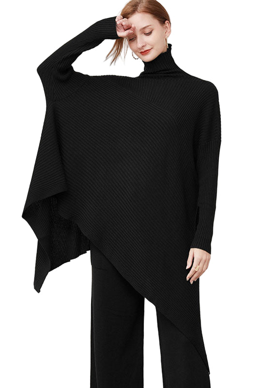Dame Oversize Trøje med Asymmetrisk Design 0