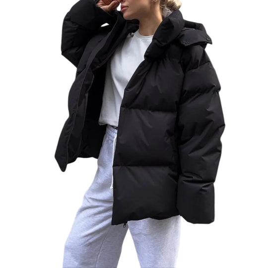 Dame Puffer Jakke Oversized Vinterstil 0