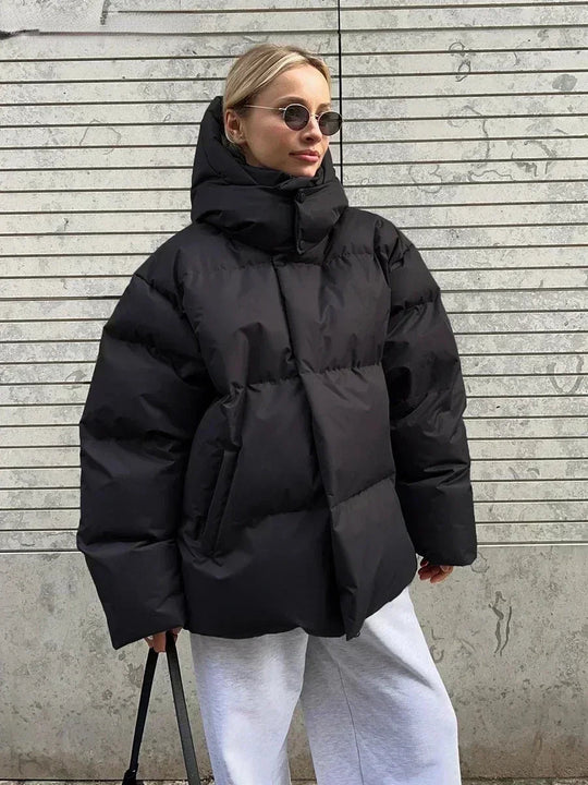 Dame Vinterjakke Overdimensioneret Med Funktionelle Lommer 3