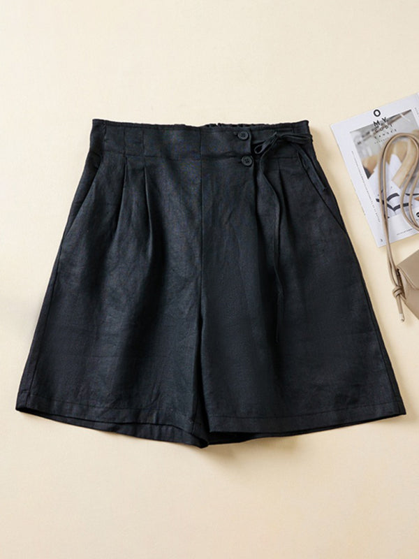 Damer Baggy Shorts Vævet Bomuld og Linned 2