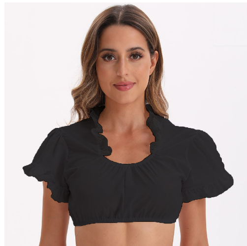 Damer Dirndlbluse Klassisk Design 100% Bomuld 6