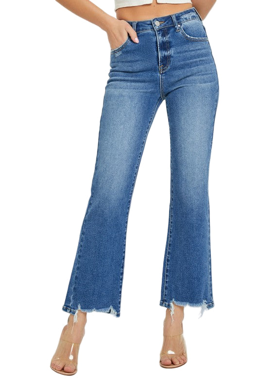 Damerne Høj Talje Ankel Jeans Afslappet Denim 0