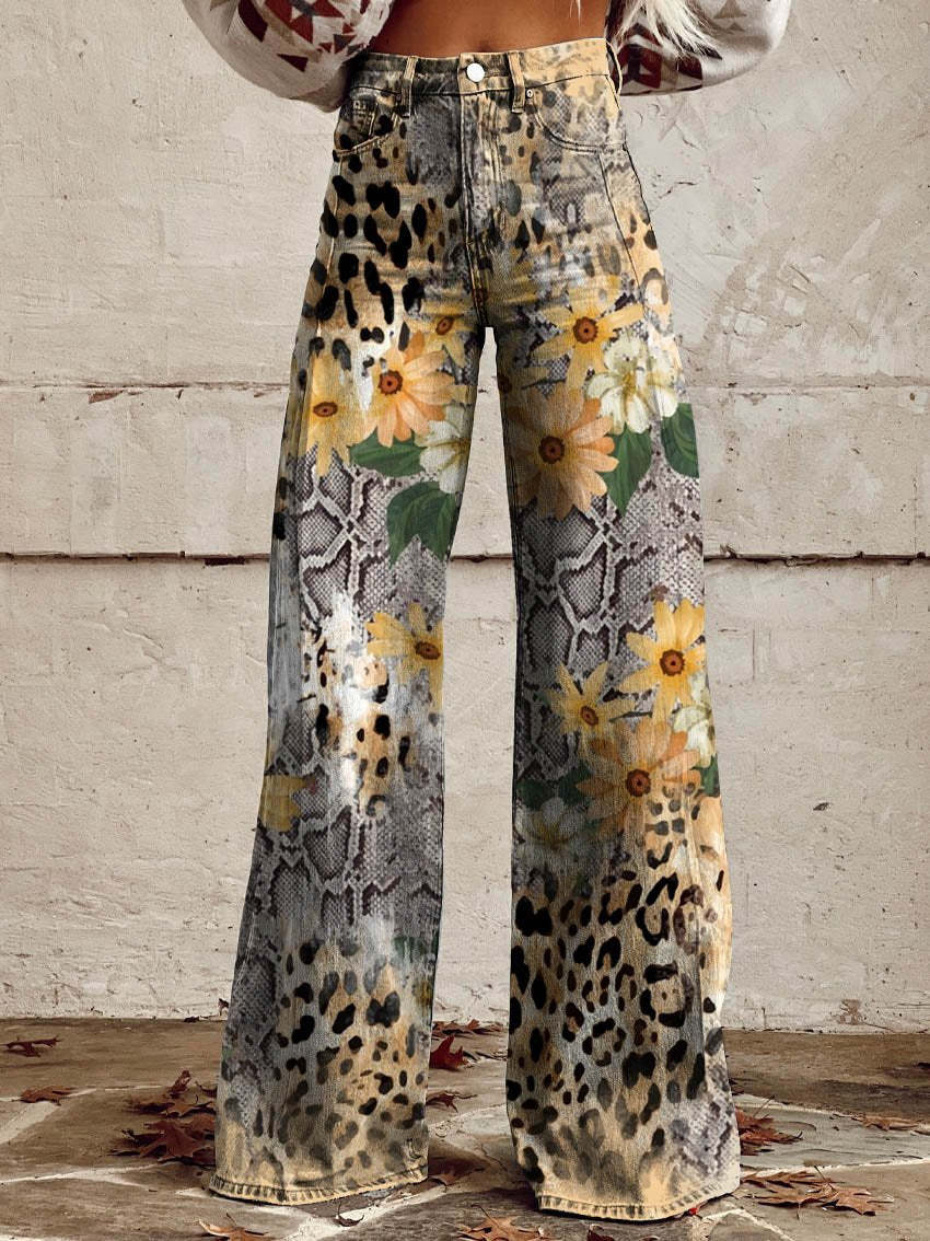 Damernes Lange Denim Bukser Casual Komfort 8