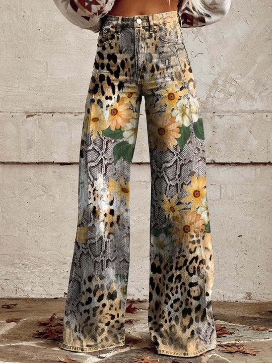 Damernes Lange Denim Bukser Casual Komfort 8