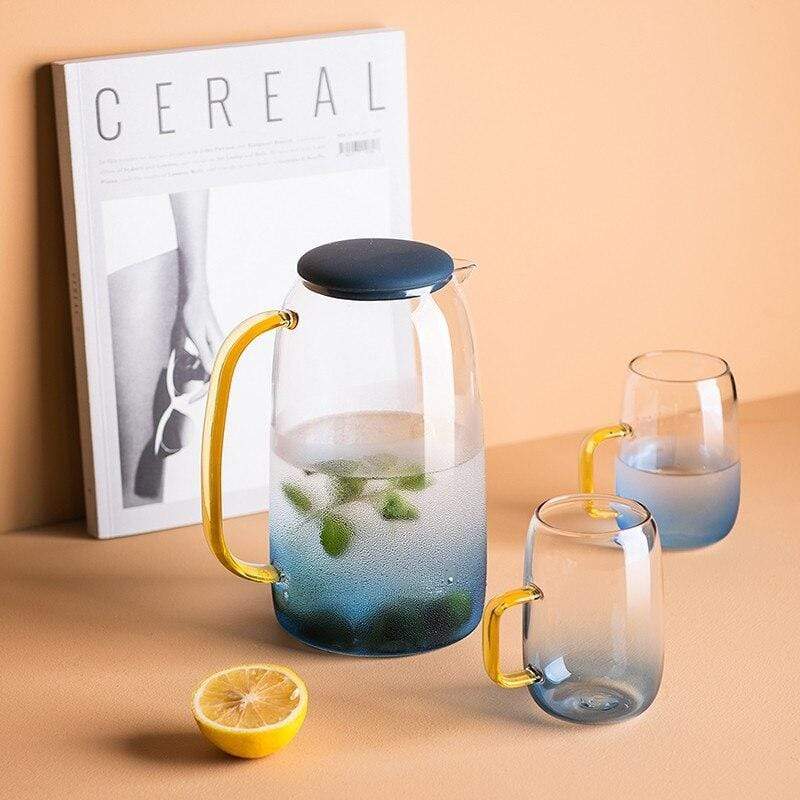 Glaskaraffel Sæt med Matchende Glas 0