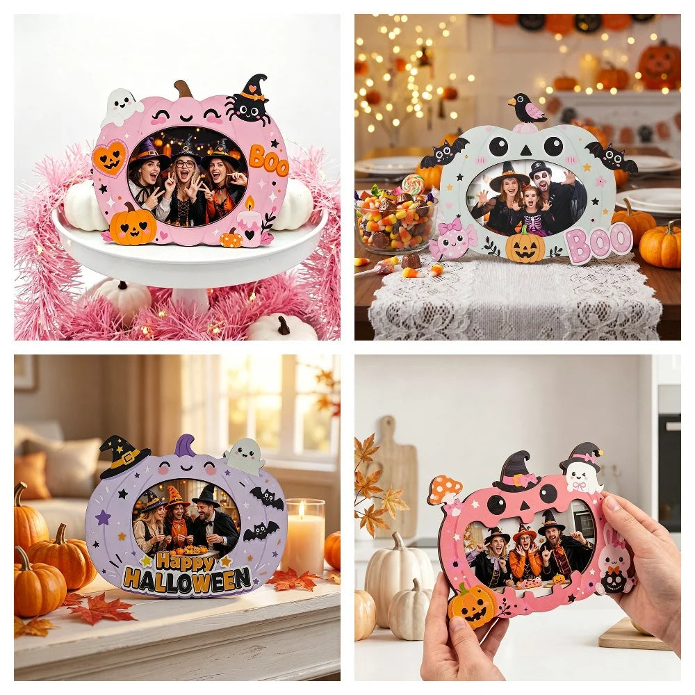 Halloween Dekorationsbilledramme med Græskardesign 1