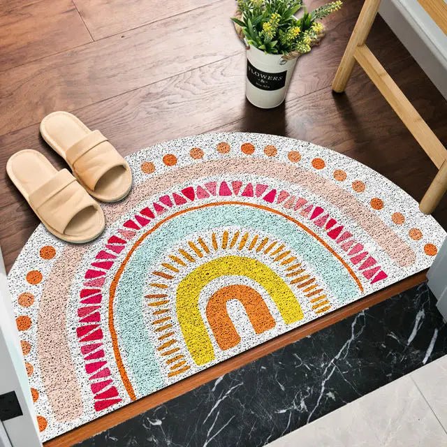 Halvcirkel Dørmåtte med Regnbue- og Vandmelonprint 2