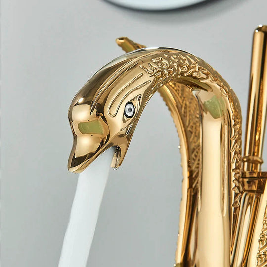 Håndvaskhane med Enkeltgreb Moderne Design Gylden Finish 2