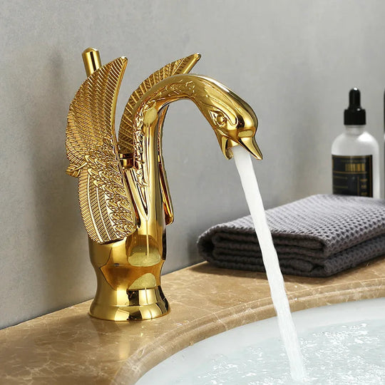 Håndvaskhane med Enkeltgreb Moderne Design Gylden Finish 8