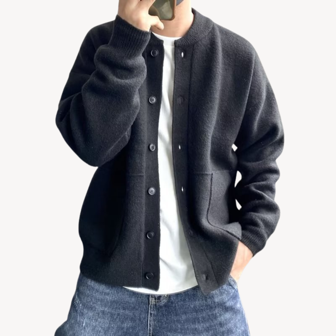 Herre Cardigan med Knap Front 2