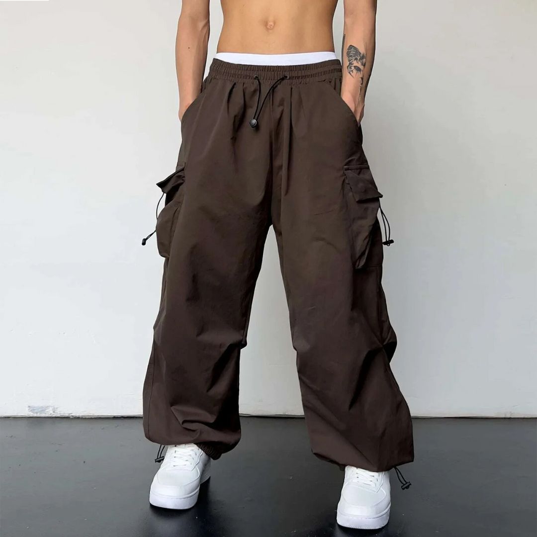 Herre Cargo Joggers Justerbar Talje 100% Bomuld 5