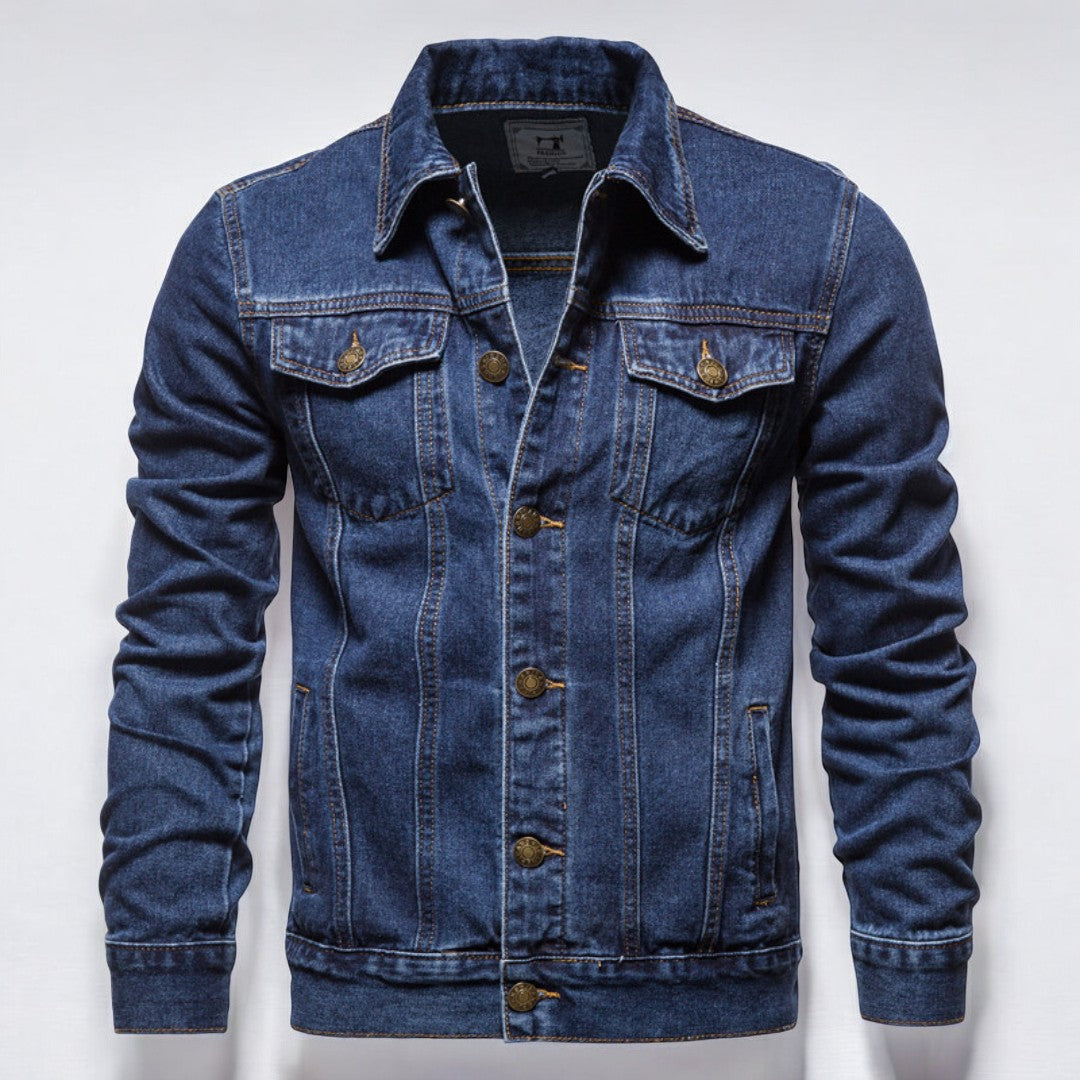 Herre Denim Jakke Vasket Design 3
