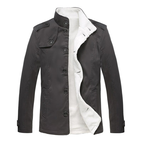 Herre Fleece-foret Casual Frakke 0