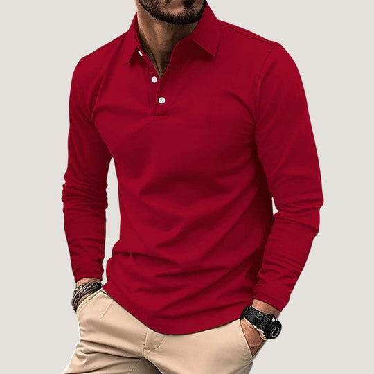 Herre Langærmet Polo T-shirt Casual Design 2