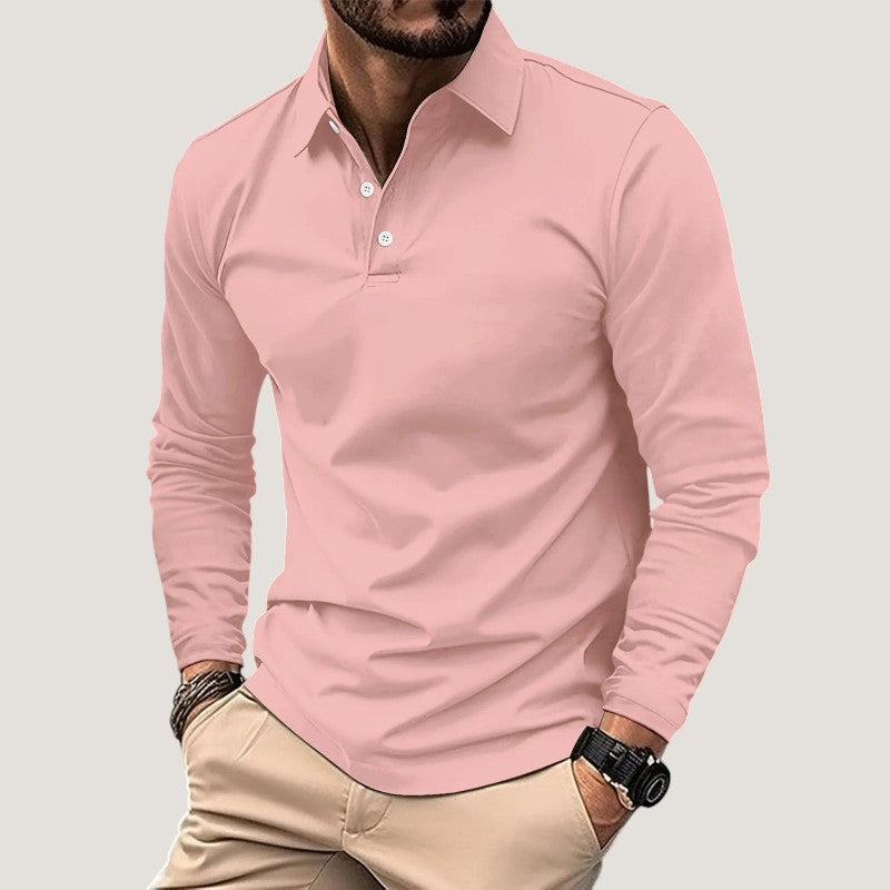 Herre Langærmet Polo T-shirt Casual Design 3