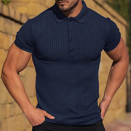 Herre Polo T-shirt Ribbet Chiffon 3