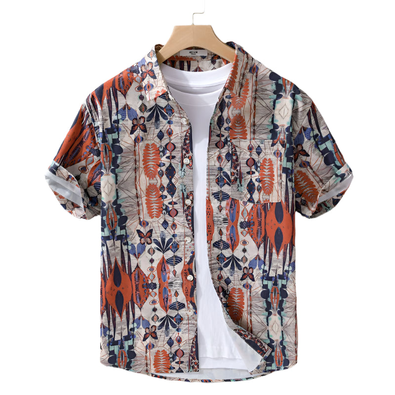 Herre Skjorte Premium Bomulds- og Linnedesign 0