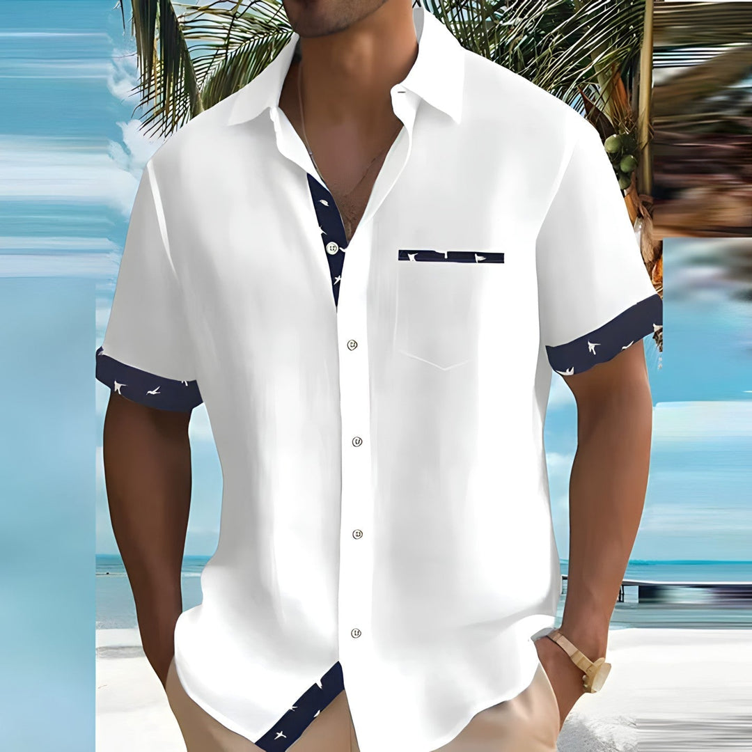 Herre Skjorte Rom Casual Design Letvægts Materiale 1