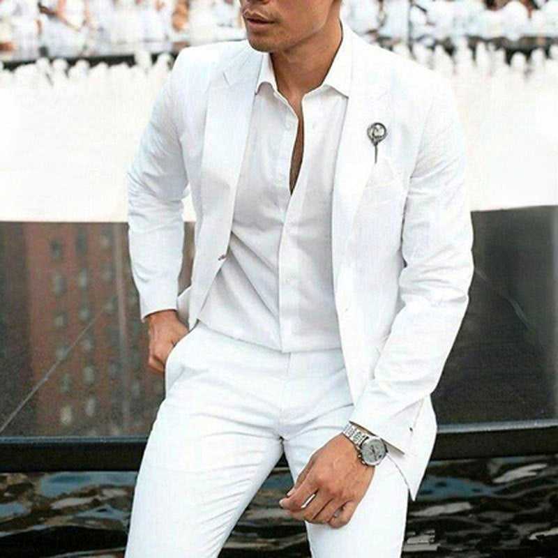 Herre Slim-Fit Suit 2-Piece Blazer & Bukser Uldblanding 1