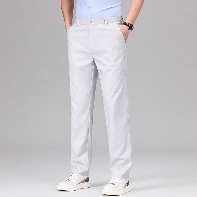 Herre Straight-Leg Bukser Tencel Linned Blend 1