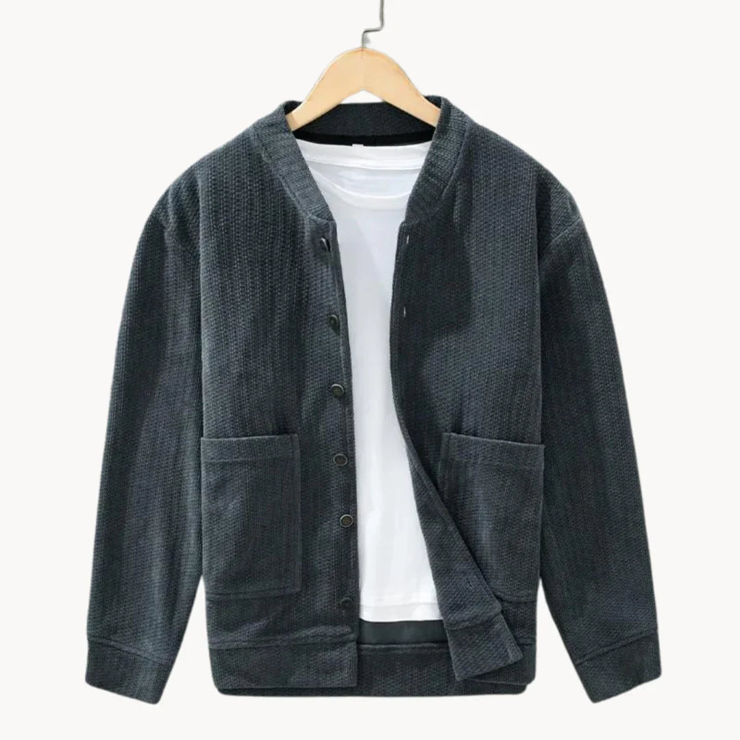 Herre Strikket Cardigan med Unik Struktur 2
