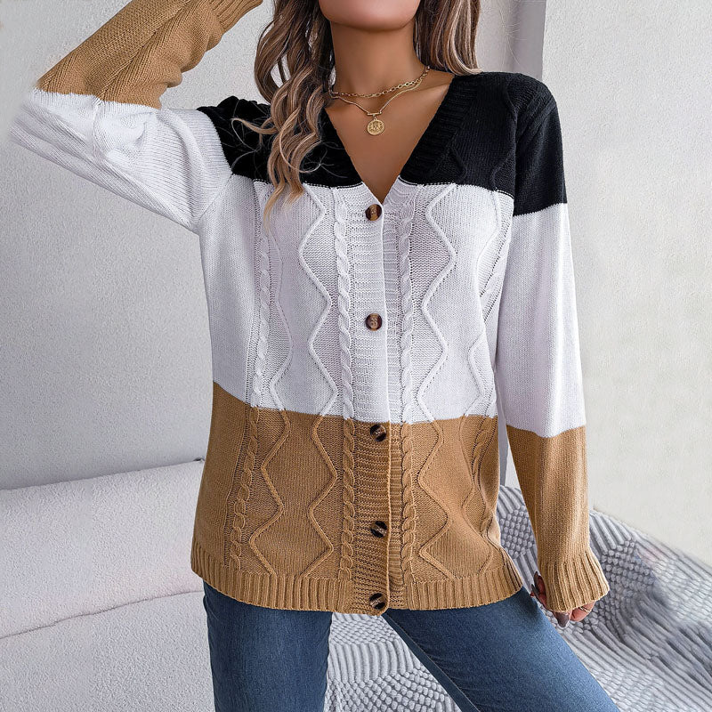 Herre Strikket Sweater med V-ring Knapper 4