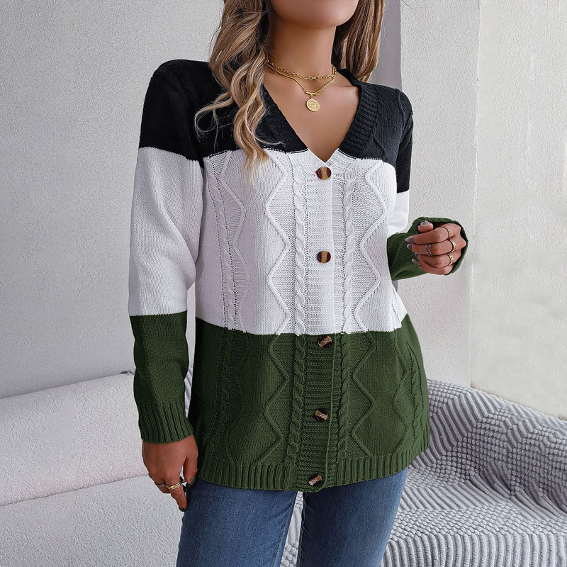 Herre Strikket Sweater med V-ring Knapper 9