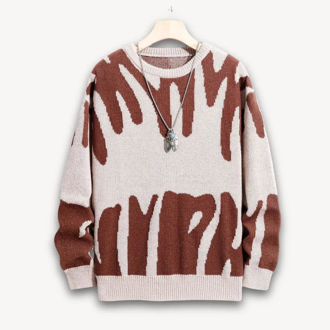Herre Striktrøje Grafisk Crewneck 5