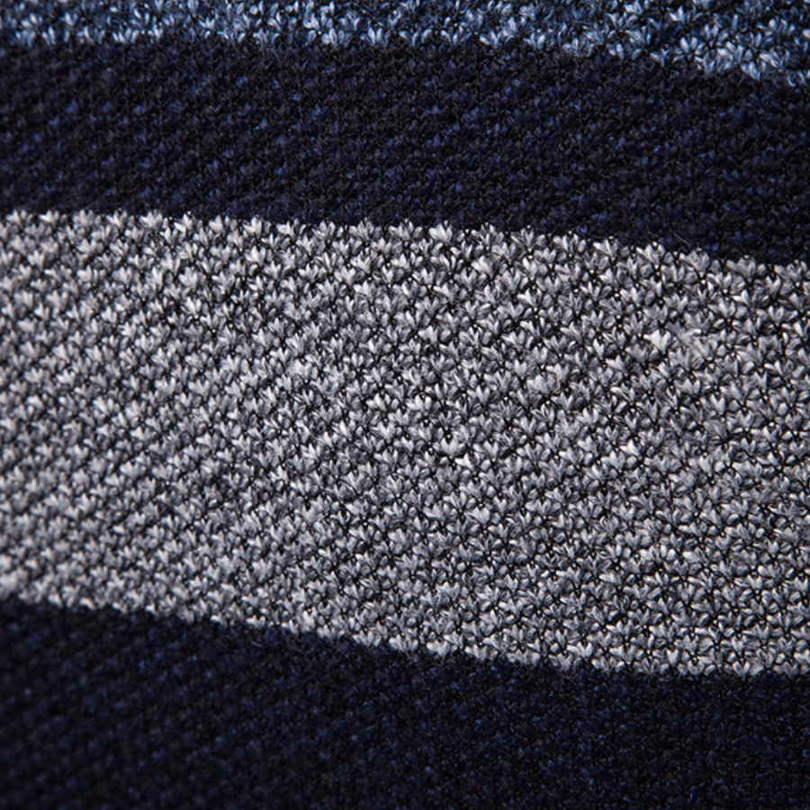 Herre Striktrøje Stribet Slim Fit Cardigan 7