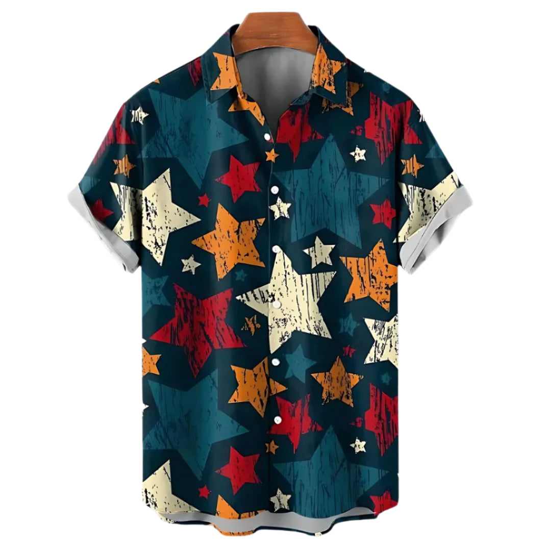 Herre T-Shirt Afslappet Stjerneprint 0