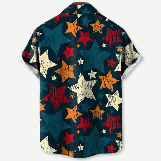 Herre T-Shirt Afslappet Stjerneprint 1