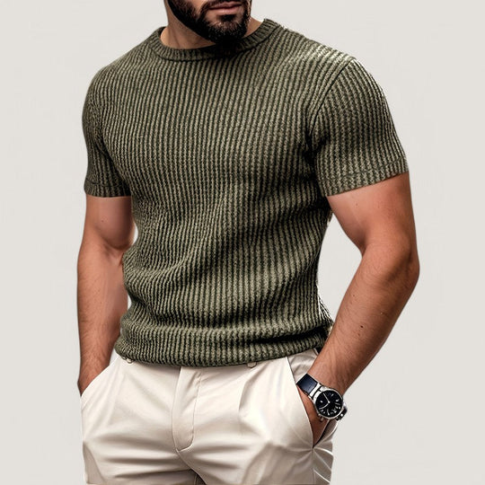 Herre T-Shirt Korte Ærmer Jacquard Polyester Regular Fit 3