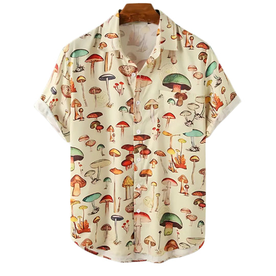 Herre T-shirt Button-up Letvægtsstof 0