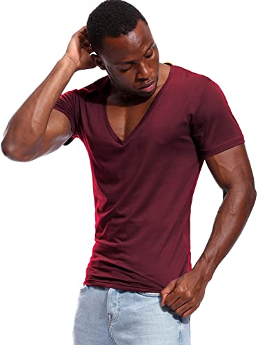 Herre T-shirt med V-hals og kort ærme 5