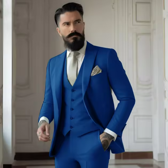 Herre Tre-delt Jakkesæt Slim Fit Uldblanding 1