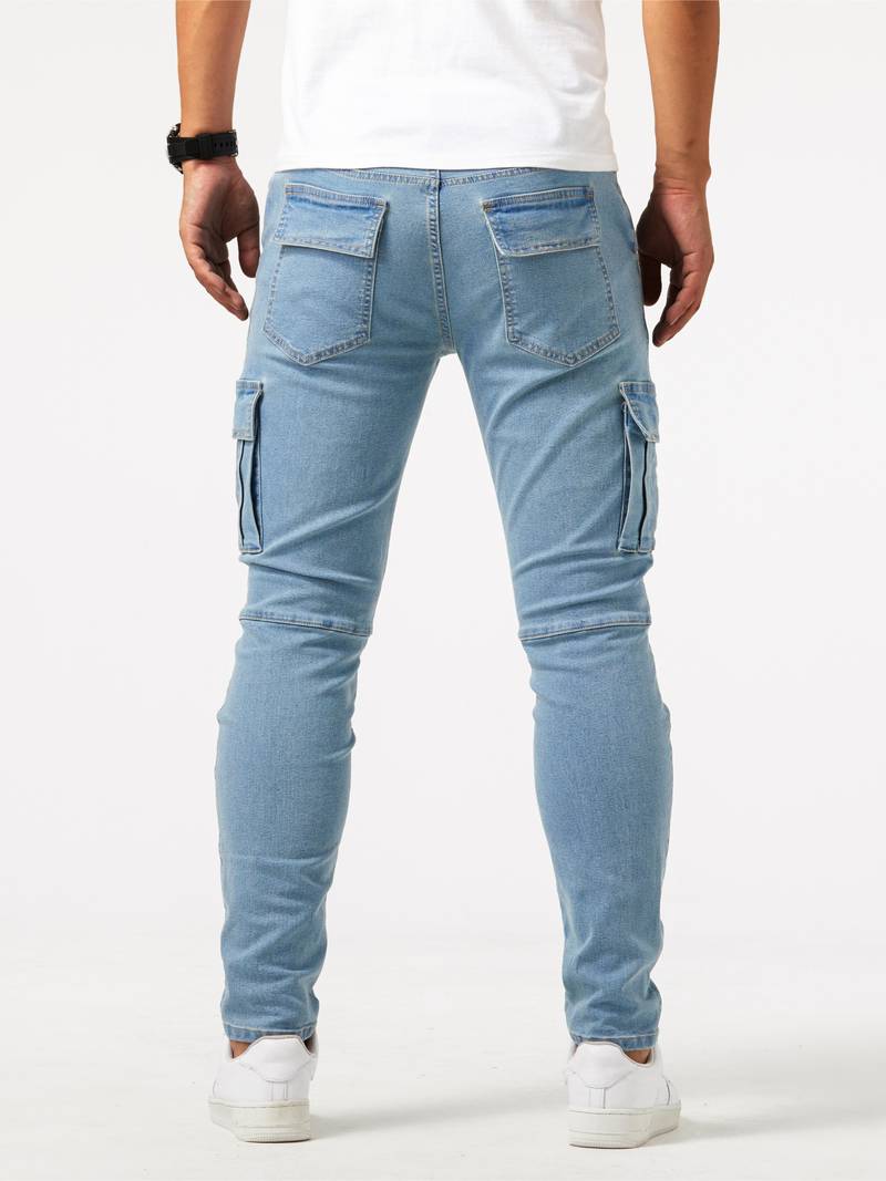 Herrebukser Cargo Jeans Tilpasset Fit Denim 1