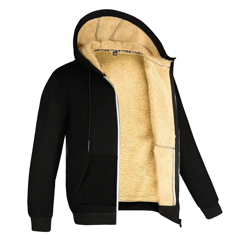 Hoodies Mænd Uld Zipper Hoodie Med Lomme Casual Sporty Design 0