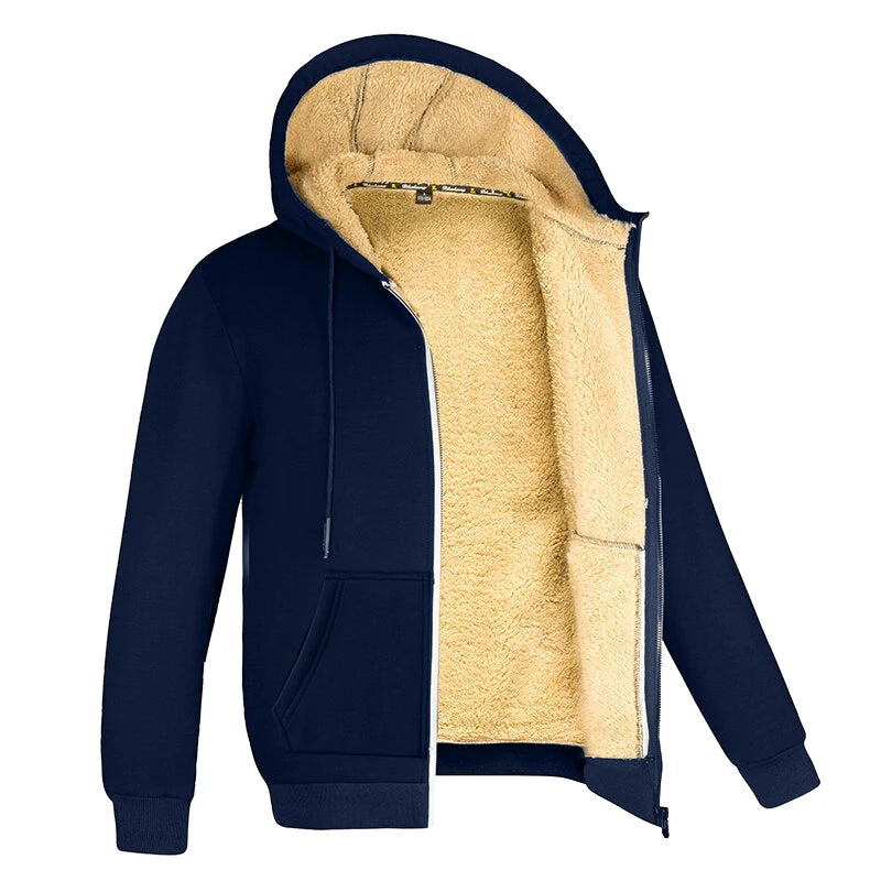 Hoodies Mænd Uld Zipper Hoodie Med Lomme Casual Sporty Design 1