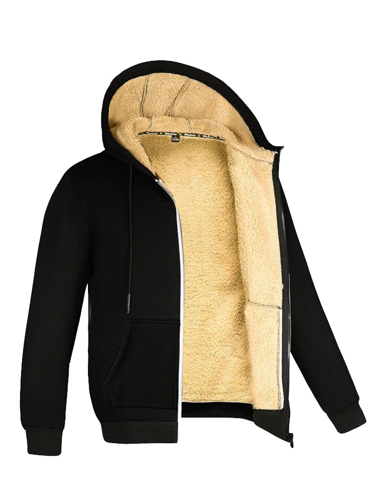 Hoodies Mænd Uld Zipper Hoodie Med Lomme Casual Sporty Design 6