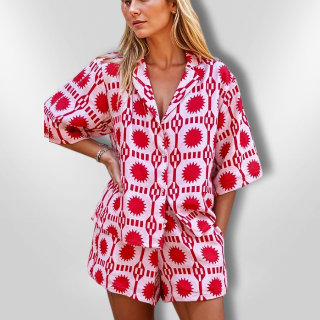 Kvinders 2-Piece Sæt Aftagelig Geometrisk Design 2